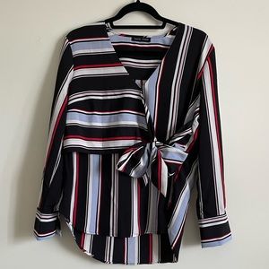 Mandy Evans Women’s stripe front tie blouse